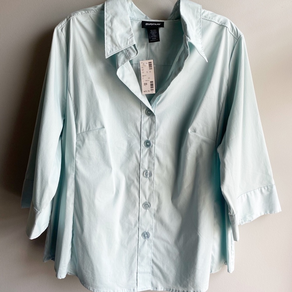 Avenue/3/4 sleeve Button Down Collared Top - 22/24